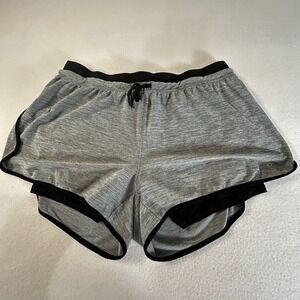 LAYERS‎ Quick Dry Athletic Shorts Women's Size S Gray Black Built-in Liner